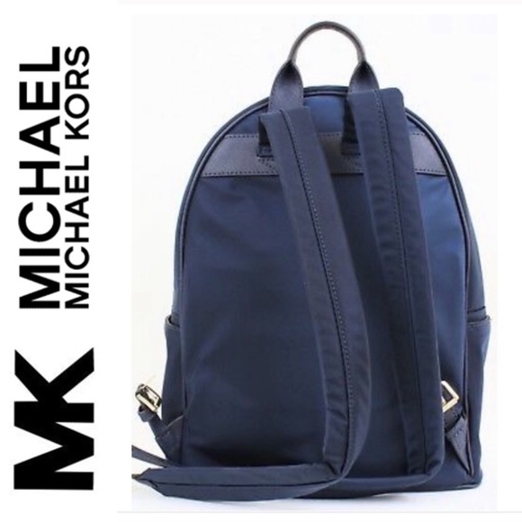 🆕 Navy Nylon Backpack MICHAEL KORS Jet Set Abbey - Picture 8 of 13